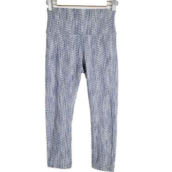 lululemon athletica Pants - Lululemon Wunder Under Crop Leggings 6 Gray‎ Arrow Jacquard Yoga Fitness